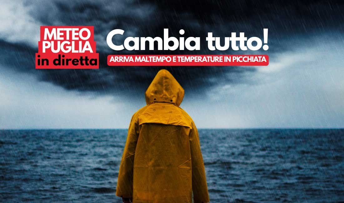 Meteo Puglia: Maltempo in arrivo. Cambio annunciato confermato. Si Scende fino a 17°C a Martina Franca