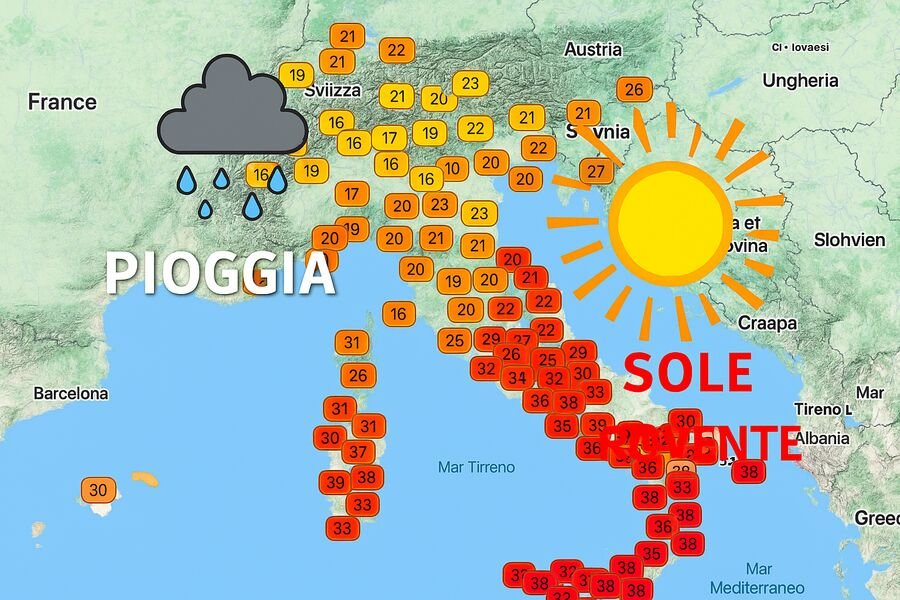 quasi autunno al Nord, caldo estremo al Sud con 44°C in Puglia