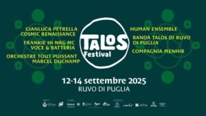 Talos Festival a Ruvo di Puglia dal 12 al 14 settembre