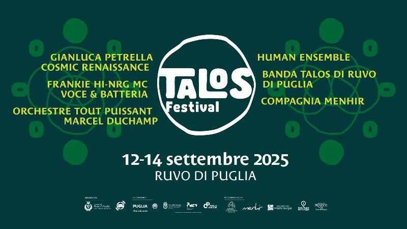 Talos Festival a Ruvo di Puglia dal 12 al 14 settembre