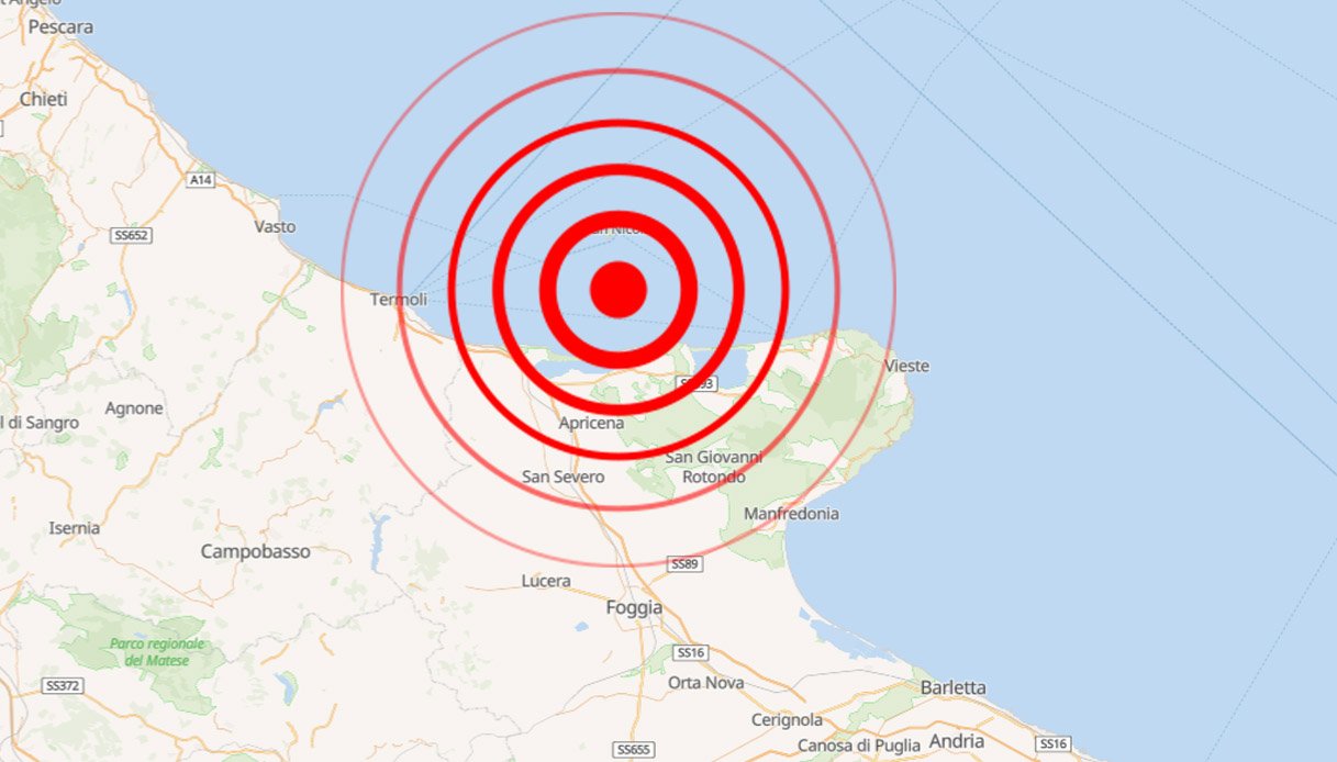 Scossa di terremoto in Puglia vicino Foggia di magnitudo 3,6: "Ballava tutto"