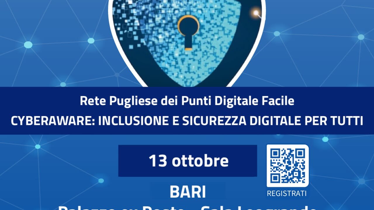 Bari ospita il settimo incontro formativo 'CyberAware: Inclusione e Sicurezza Digitale per Tutti'