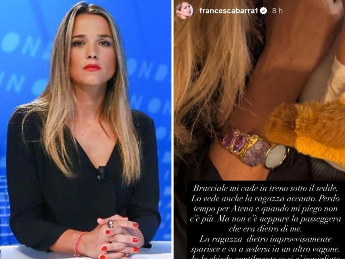 Francesca Barra derubata in treno: «Il mio bracciale sparito in cinque minuti, addio umanità»