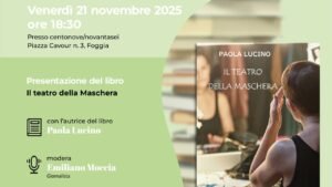 'Voci di Puglia': la bottega 'centonove/novantasei' ospita 'Il teatro della maschera' di Paola Lucino