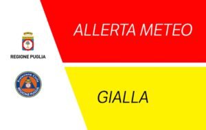 Allerta meteo della Protezione Civile per il 16 ottobre 2025 in Puglia