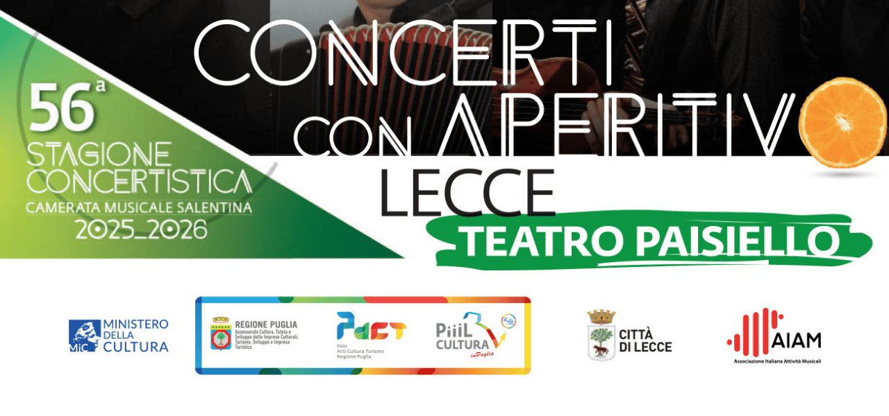 Domenica tornano i concerti con l'Aperitivo al Teatro Paisiello di Lecce