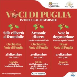 Voci di Puglia – Intrecci al femminile: musica, tradizioni e donne protagoniste negli eventi di fine anno