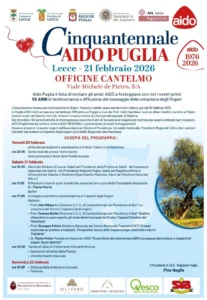 Cinquantenario di AIDO Puglia a Lecce: 50 anni di impegno per la cultura della donazione