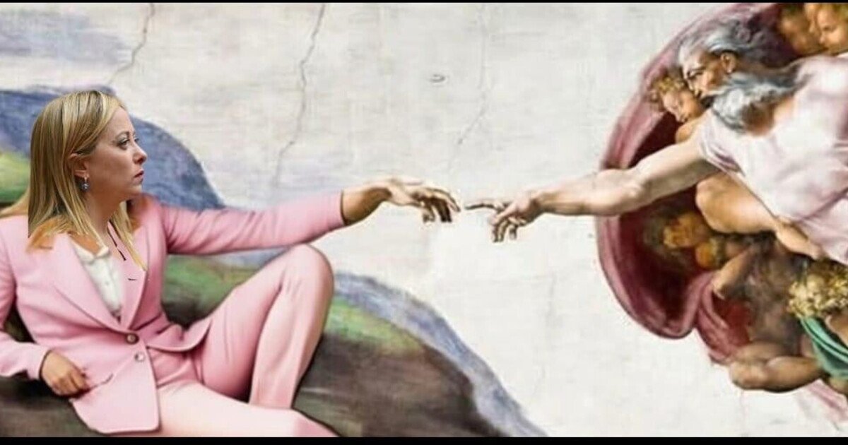 Dopo l'angelo con il volto della premier, sui social spopola il meme di Meloni