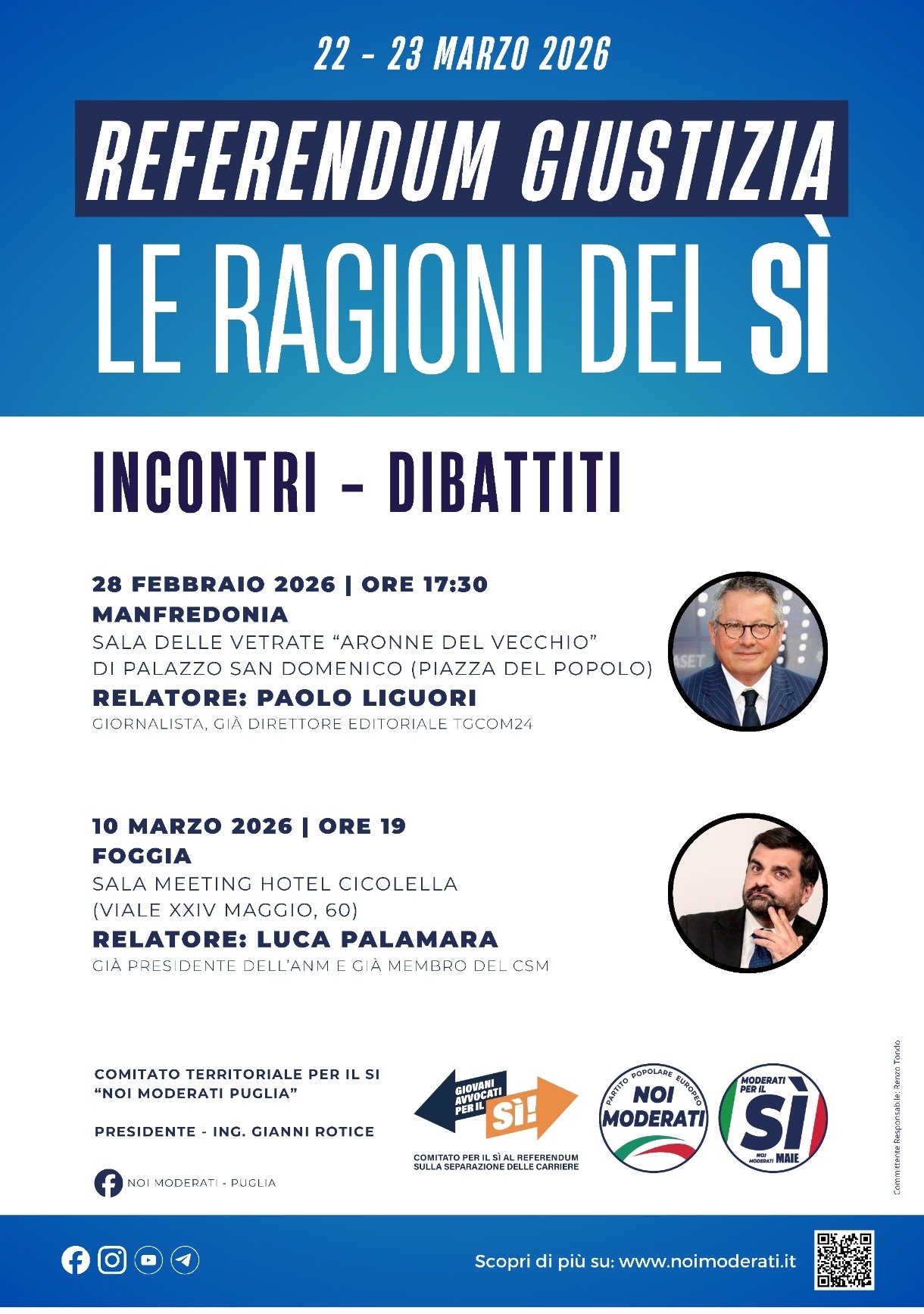 Referendum giustizia: il tour per il Sì di Noi Moderati Puglia