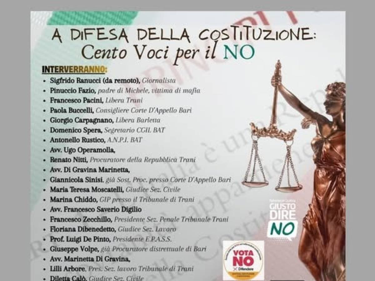 Magistrati e indagato al convegno per il No: scoppia il caso Trani