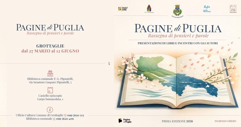 Pagine di Puglia: rassegna di pensieri e parole con presentazione di libri e incontri con gli autori.