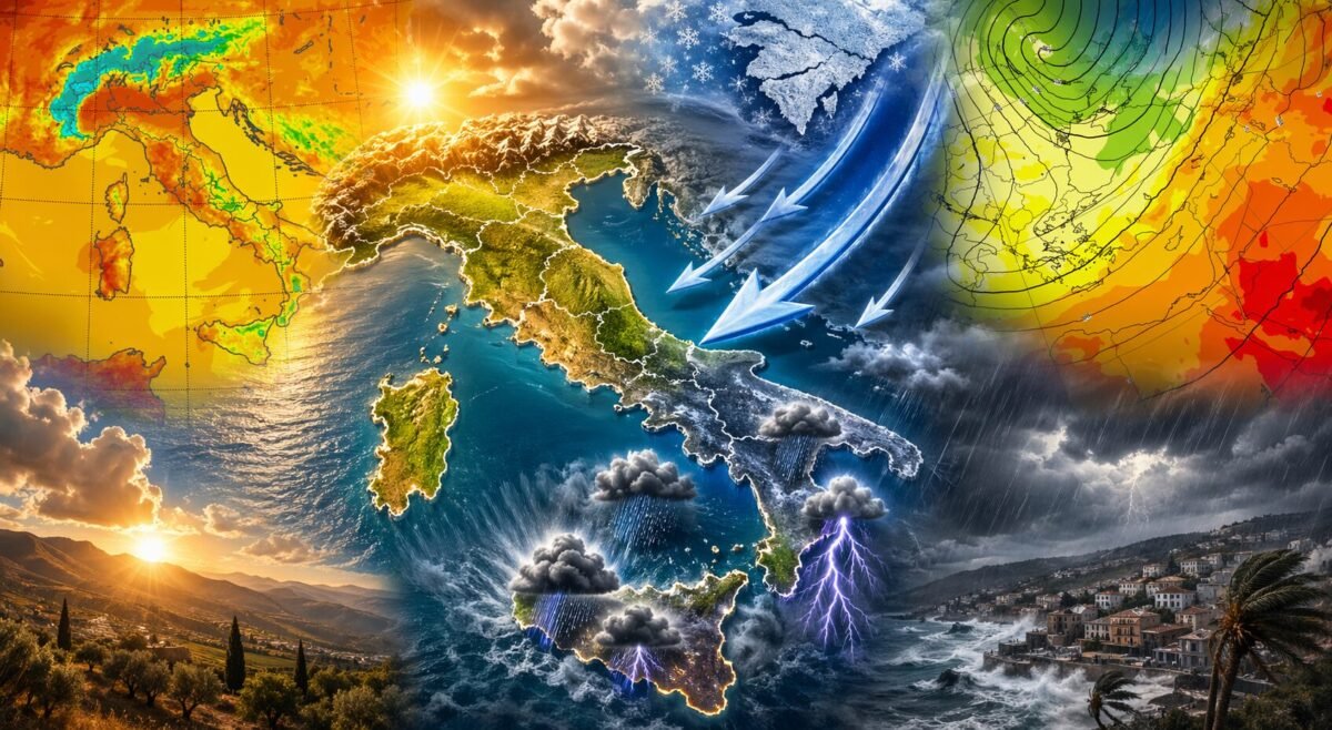 Allerta Meteo: San Giorgio porta maltempo e freddo anomalo, al Sud è pieno inverno. Puglia, Calabria e Sicilia le regioni più colpite.