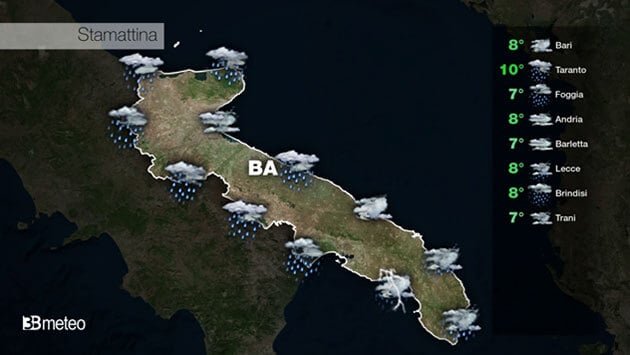 Meteo Puglia: previsioni aggiornate