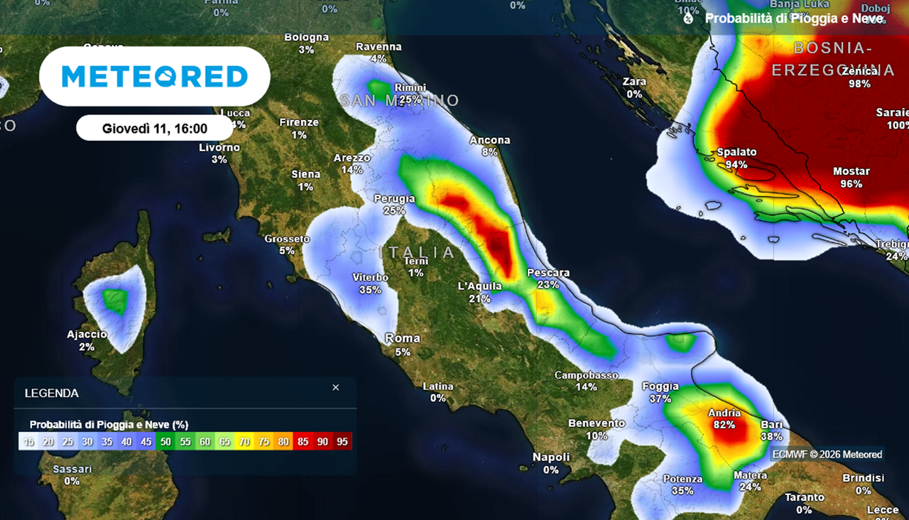 Allerta meteo 11 giugno: forti temporali in arrivo su Marche, Abruzzo e Puglia. Domani attenzione al vento.